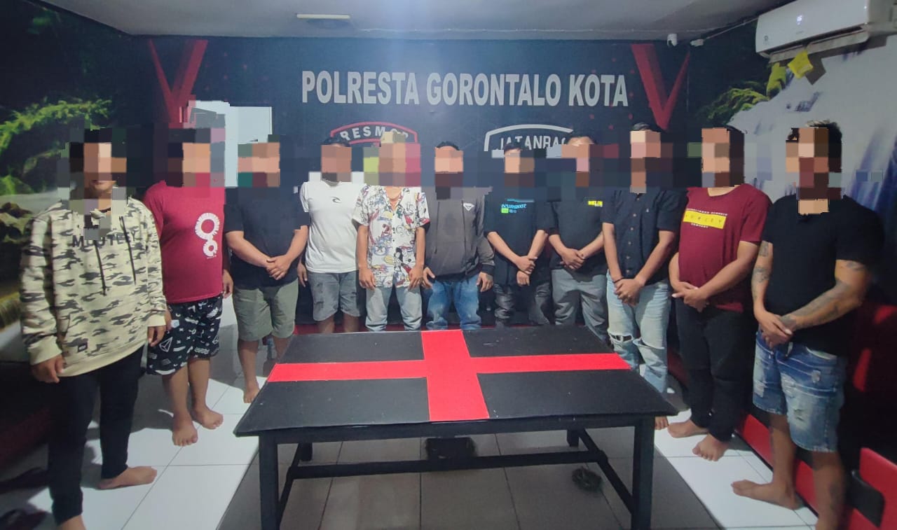 Pelaku yang berhasil diamankan Tim Rajawali, Polresta Gorontalo Kota (Sumber Foto: Istimewa)