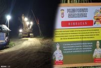 Pos Desa puncak jaya yang diduga menjadi sarang pungli dan himbaun Larangan Aktivitas PETI ( Istw/Bercak.id