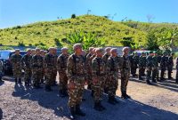 Komponen cadangan mengikuti upacara peringatan hari juang infanteri TNI AD ke-77 tahun 2025.