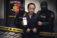Ilustrasi aparat menangkap bandar judi. Foto: AI