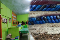 Salah satu rumah makan di Randangan yang diduga melakuka praktik penimbunan Bahan Bakar Minyak (BBM) subsidi jenis solar. Foto : Bercak. Id