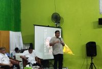 Anggota DPR RI, Rahmat Gobel saat memberikan materi Empat Pilar di Desa Rejonergoro, Kecamatan Limboto Barat-Gorontalo. Foto:Istw