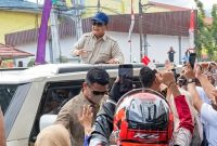 Presiden RI Prabowo Subianto saat melakukan kunjungan ke Gorontalo. Foto. Istw