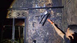 Salah satu rumah warga Pohuwato yang berhasil dipadamkan. Foto: Istw