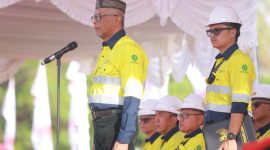 Pani Gold Mine mengggelar HUT ke -81 Kemerdekaan RI, di pimpin Direktur Boyke Abidin. : foto; Humas PGM