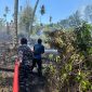 Petugas melakukan pemadaman api di lokasi pertama yang berada di dekat akses jalan menuju kawasan wisata Libuo. Foto: Istw
