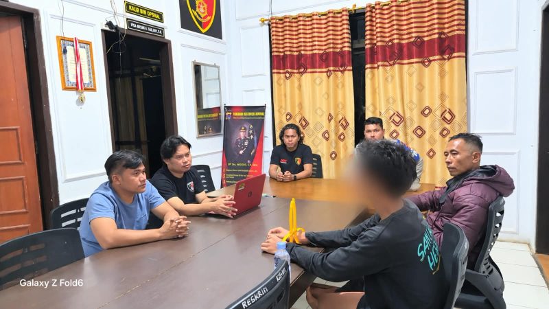 Satreskrim Polres Pohuwato bersama Resmob Polda Gorontalo dan Satreskrim Polres Boalemo berhasil mengamankan terduga pelaku Di kabupaten Boalemo. Foto Humas Polres Pohuwato